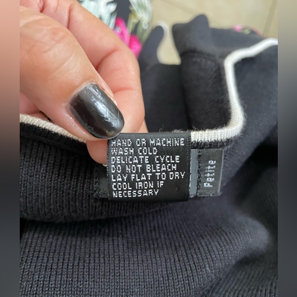 EVIE petite cardigan sweater black embroidered and tank top SIZE PS - Picture 13 of 17